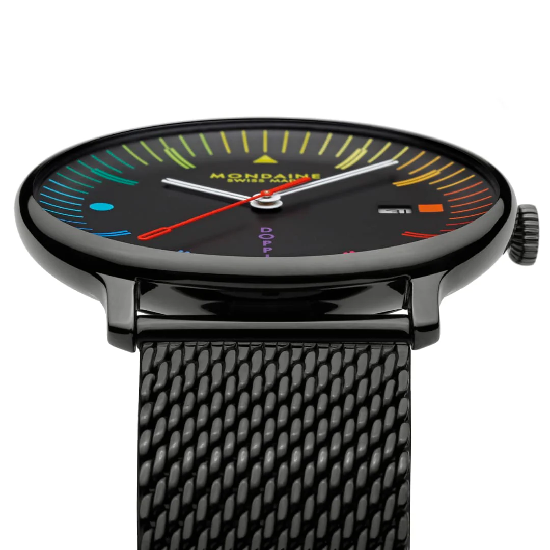Doppio, Polished IP Gun Steel, 41 mm, Stainless Steel Mesh - Image 3
