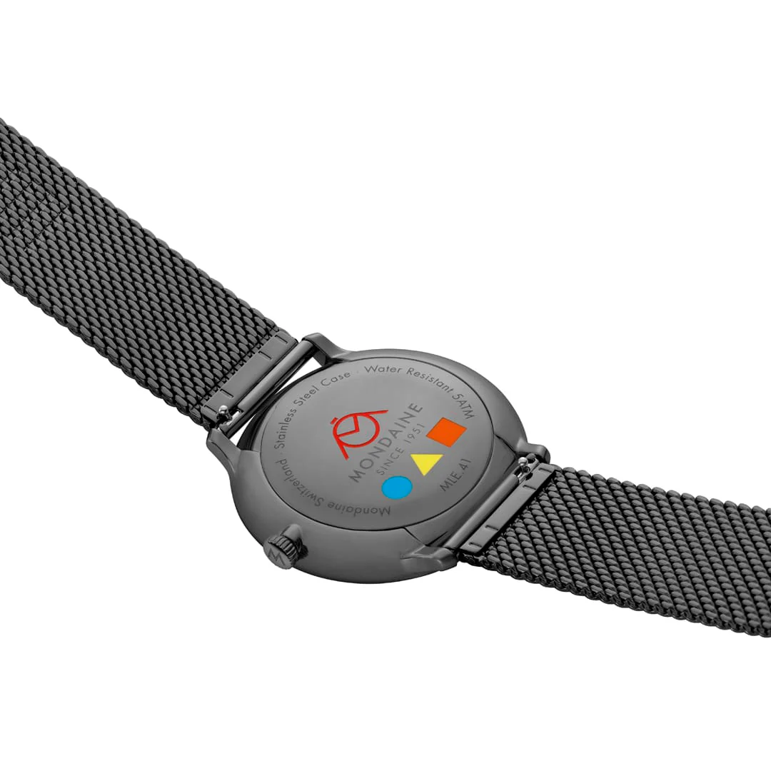 Doppio, Polished IP Gun Steel, 41 mm, Stainless Steel Mesh - Image 4
