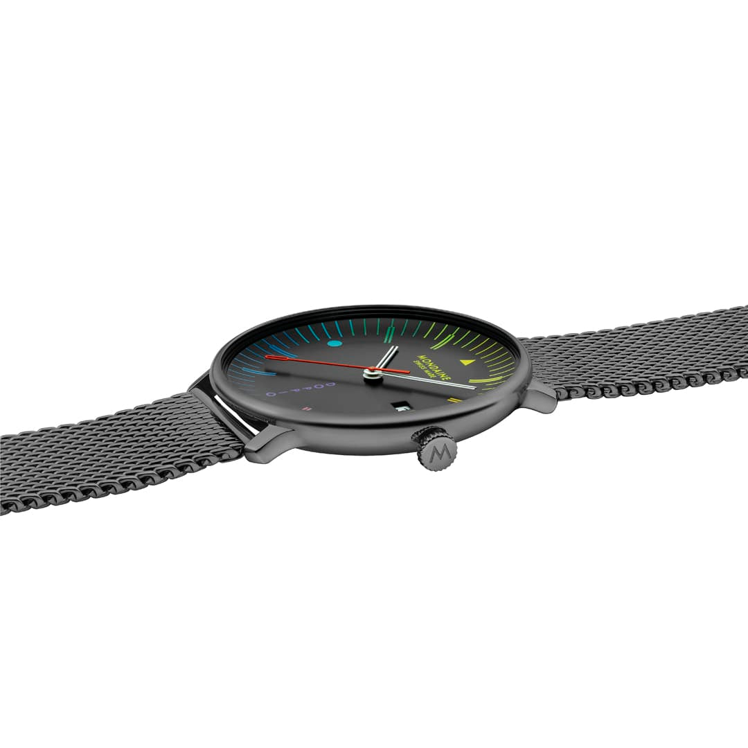 Doppio, Polished IP Gun Steel, 41 mm, Stainless Steel Mesh - Image 5