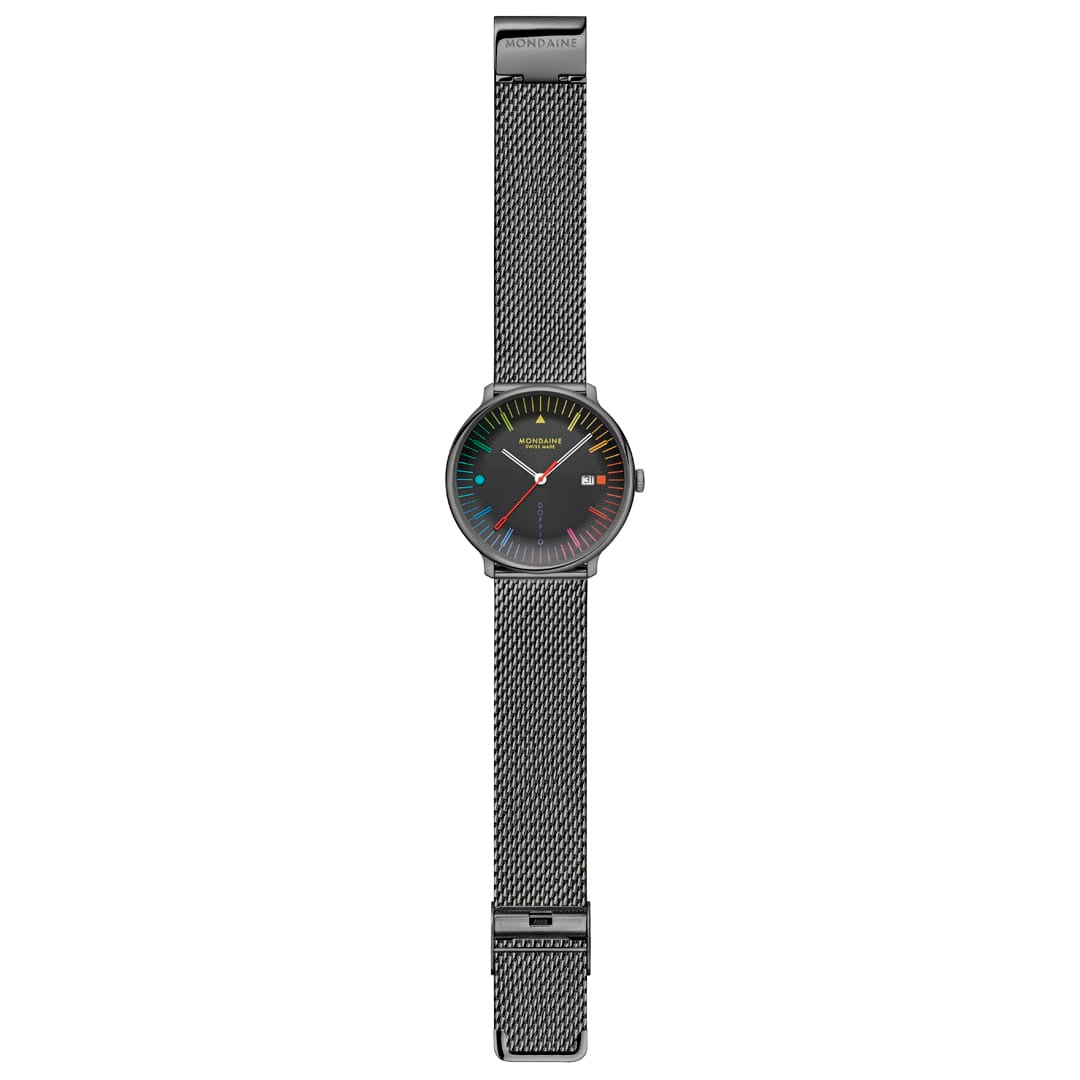 Doppio, Polished IP Gun Steel, 41 mm, Stainless Steel Mesh - Image 6