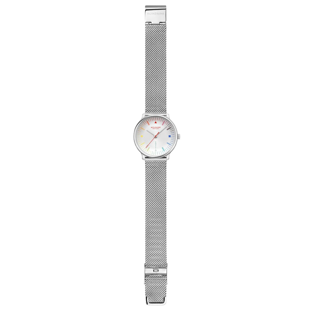 Doppio, Polished Steel, 33 mm, Stainless Steel Mesh - Image 6