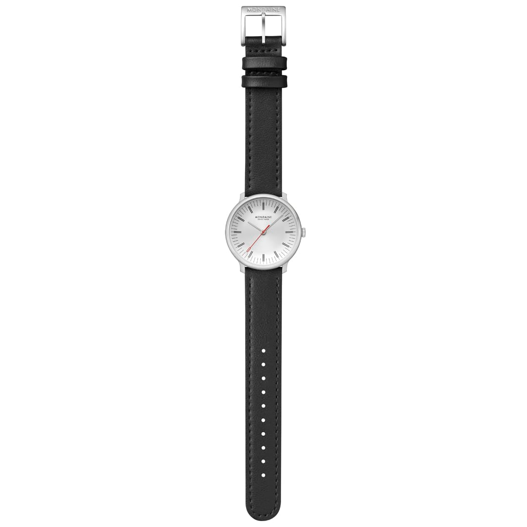 Doppio, Brushed Steel, 33 mm, Black Vegan Grape Leather - Image 6