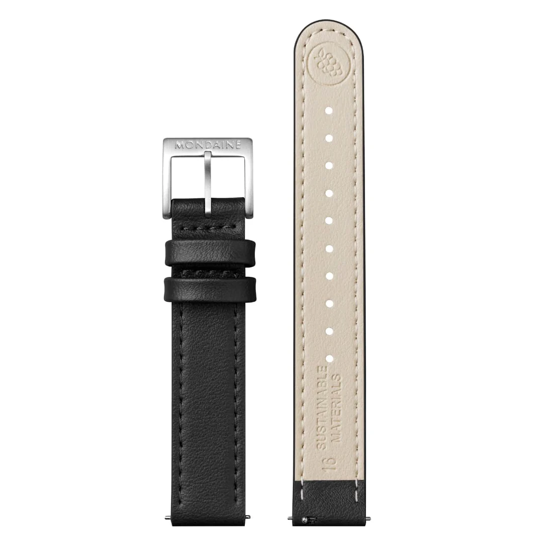 Doppio, Brushed Steel, 33 mm, Black Vegan Grape Leather - Image 7
