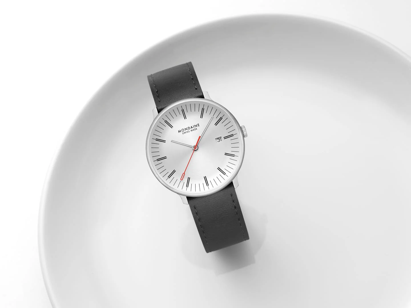 Doppio, Brushed Steel, 41 mm, Black Vegan Grape Leather - Image 10