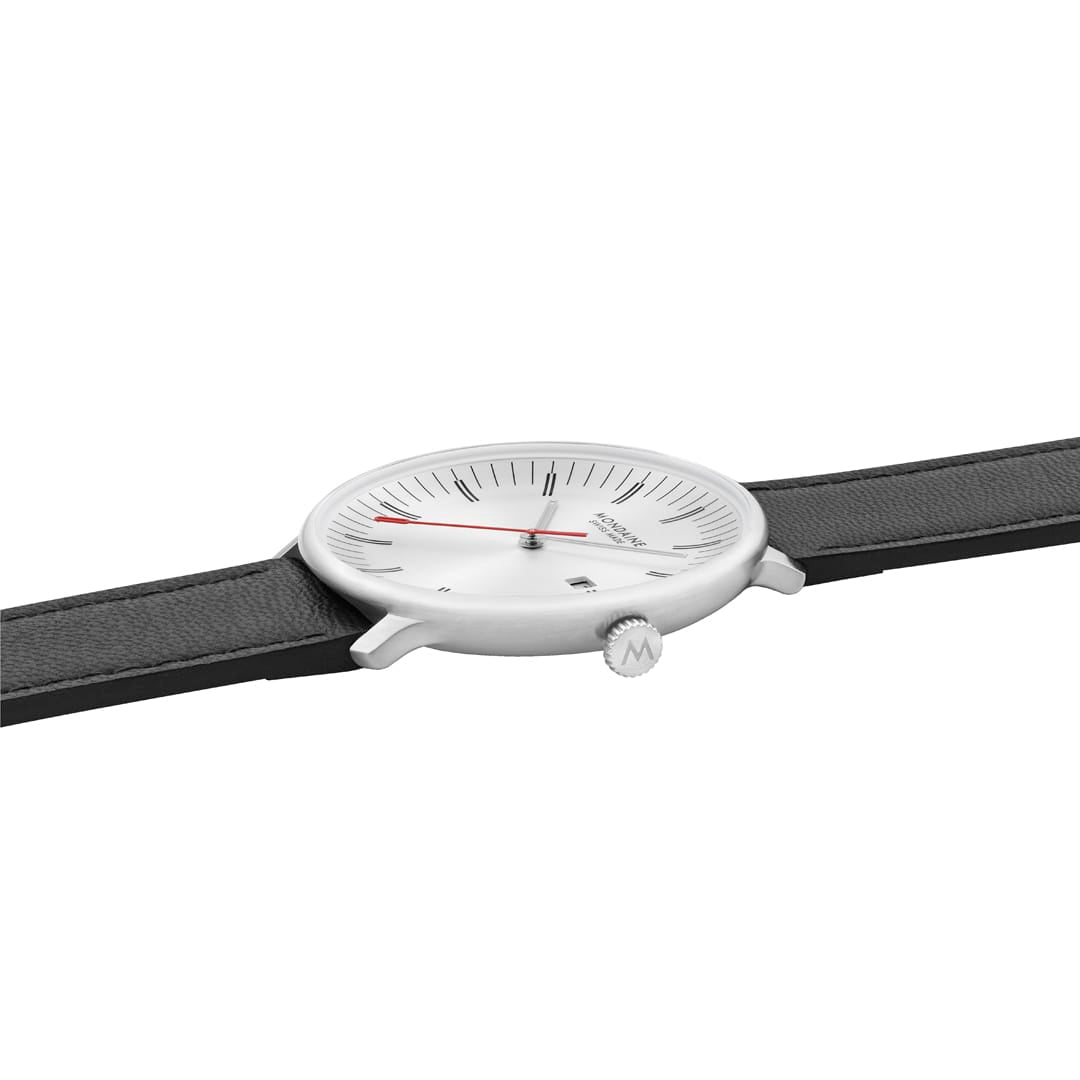 Doppio, Brushed Steel, 41 mm, Black Vegan Grape Leather - Image 4