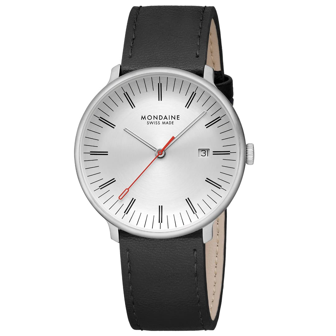 Doppio, Brushed Steel, 41 mm, Black Vegan Grape Leather - Image 9