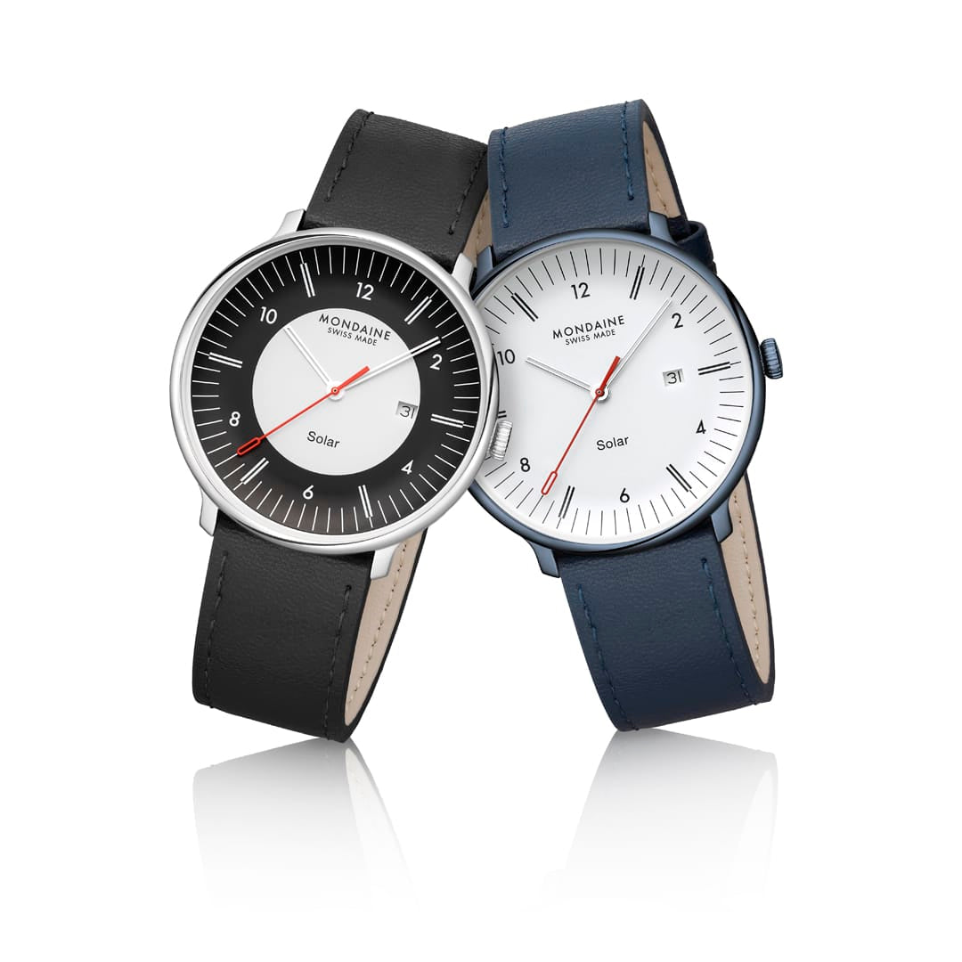 Doppio Solar, Polished Steel, 41 mm, Black Vegan Grape Leather - Image 11