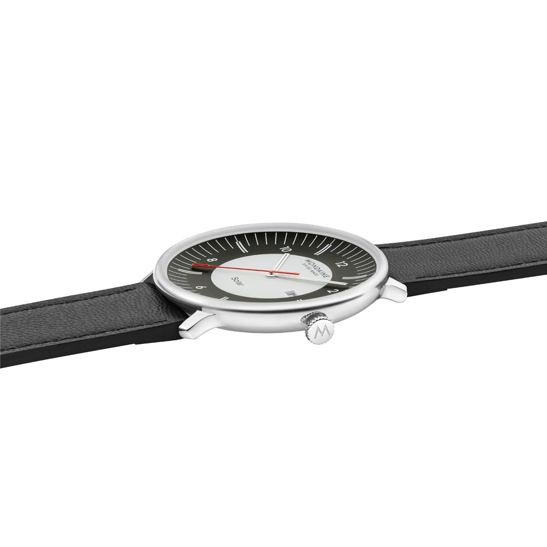 Doppio Solar, Polished Steel, 41 mm, Black Vegan Grape Leather - Image 4