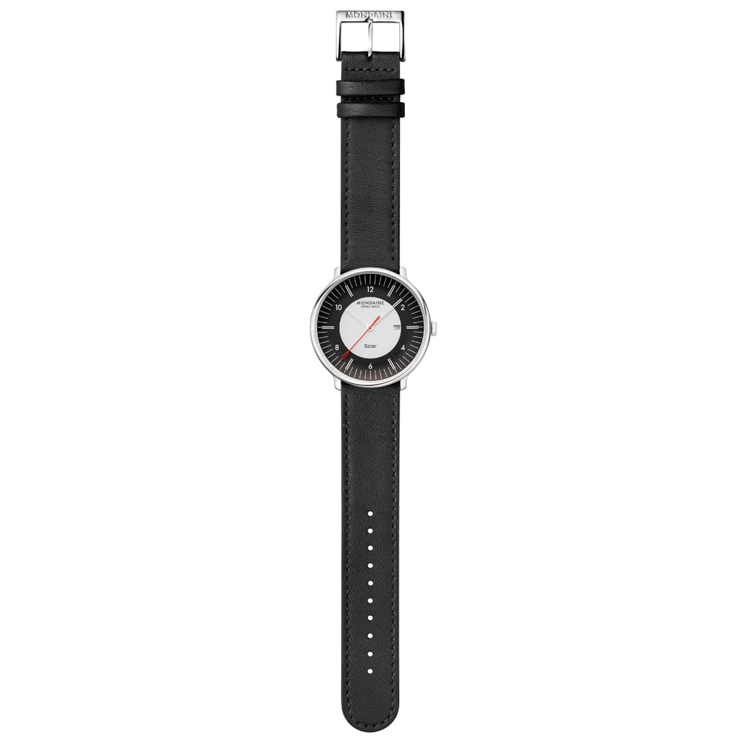 Doppio Solar, Polished Steel, 41 mm, Black Vegan Grape Leather - Image 5