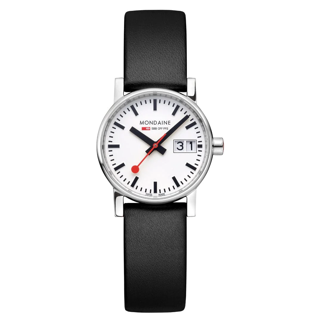 EVO2, Polished Steel, 30 mm, Black Vegan Grape Leather