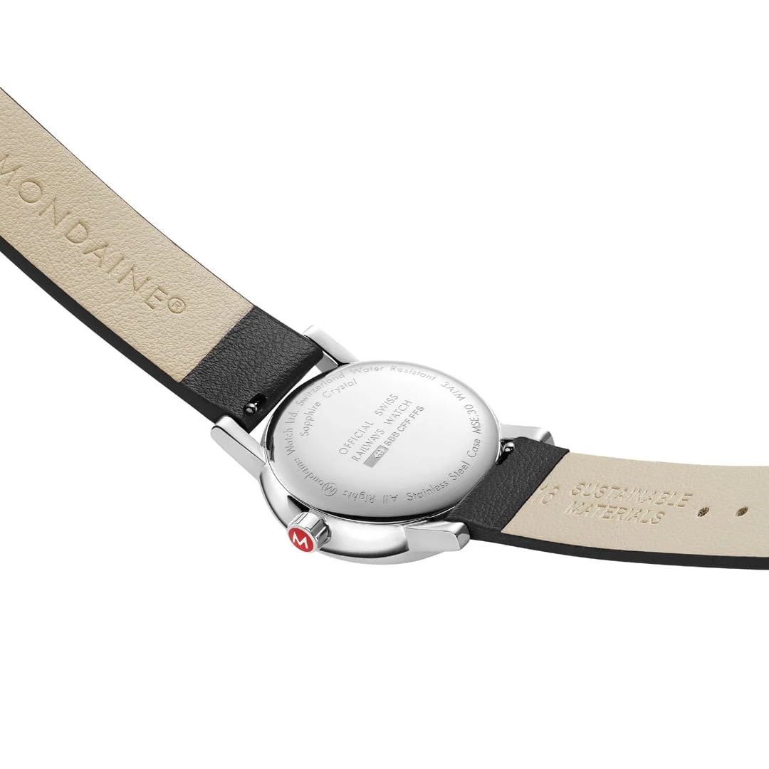 EVO2, Polished Steel, 30 mm, Black Vegan Grape Leather - Image 4