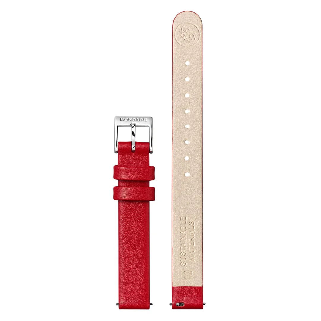 EVO2, Polished Steel, 26 mm, Red Vegan Grape Leather - Image 7