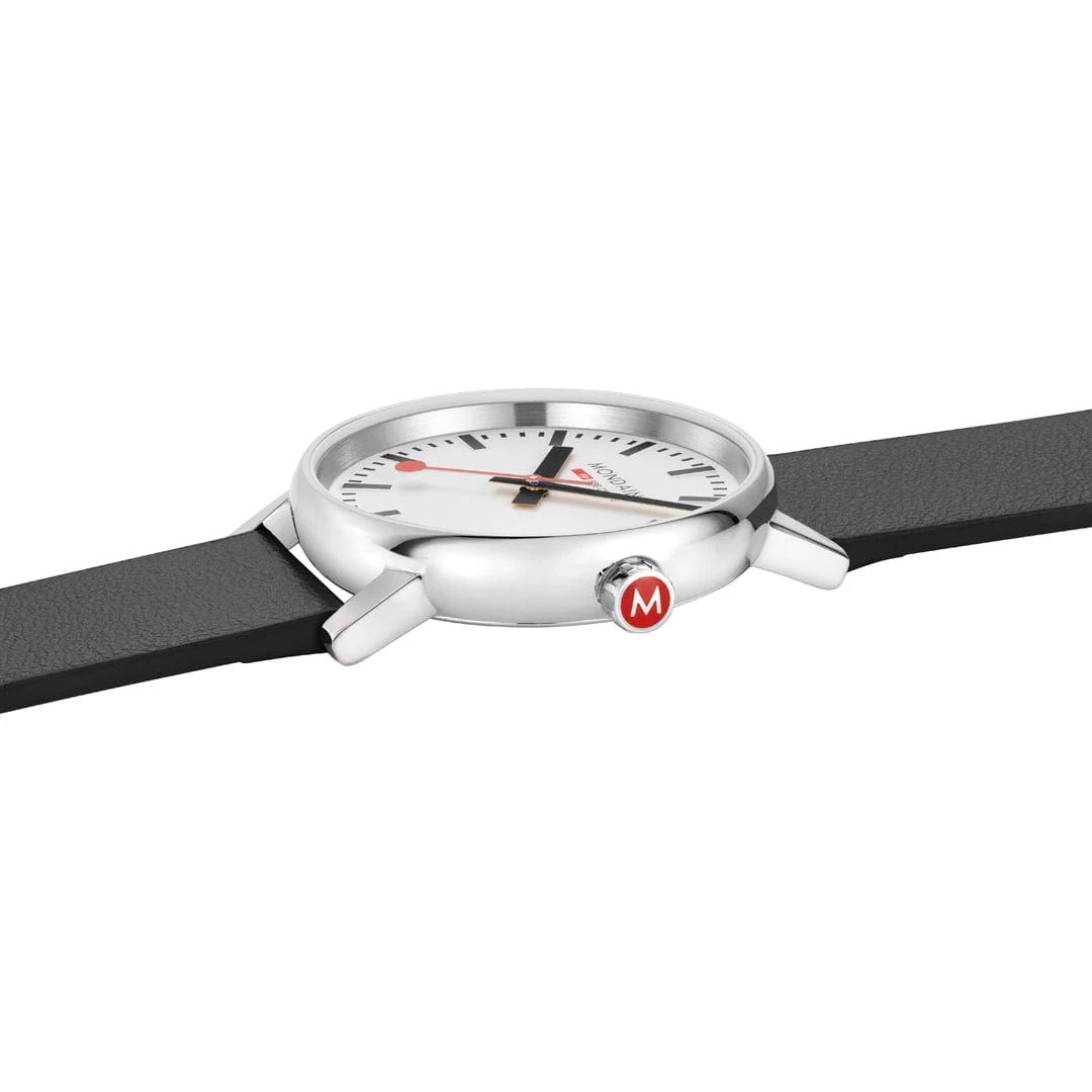 EVO2, Polished Steel, 35 mm, Black Vegan Grape Leather - Image 4