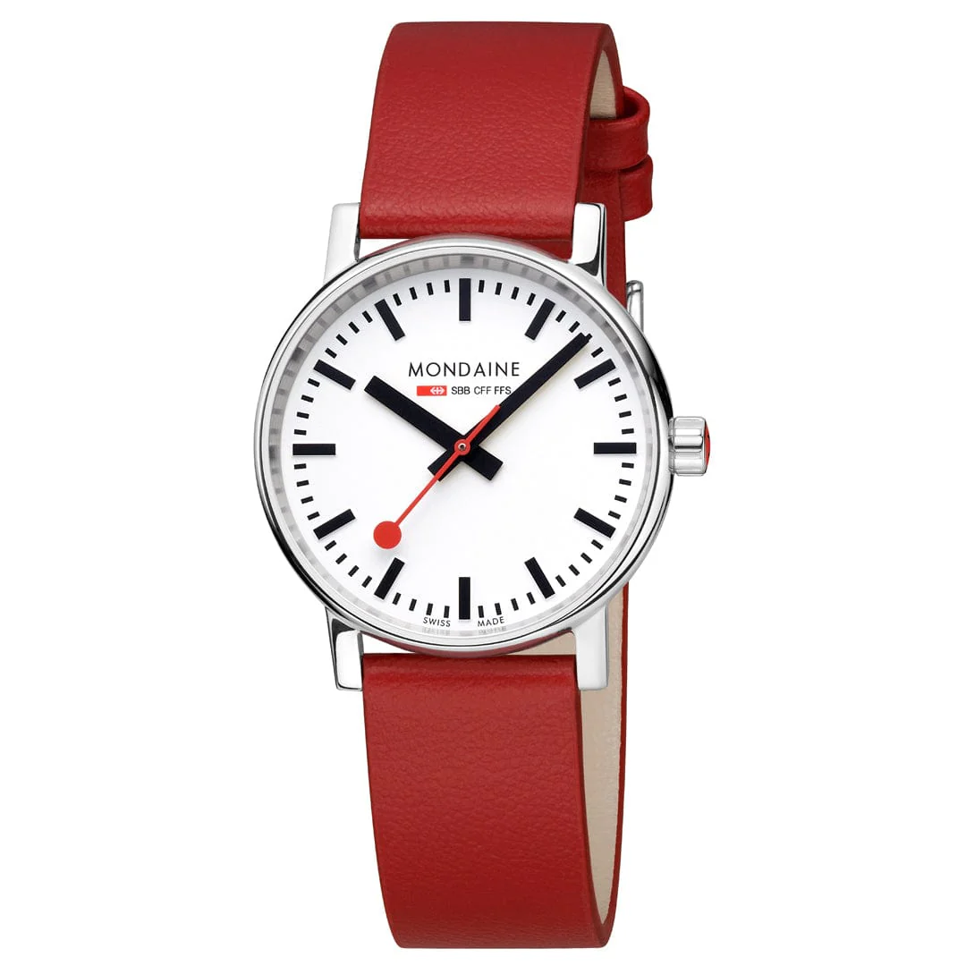 EVO2, Polished Steel, 35 mm, Red Vegan Grape Leather - Image 10
