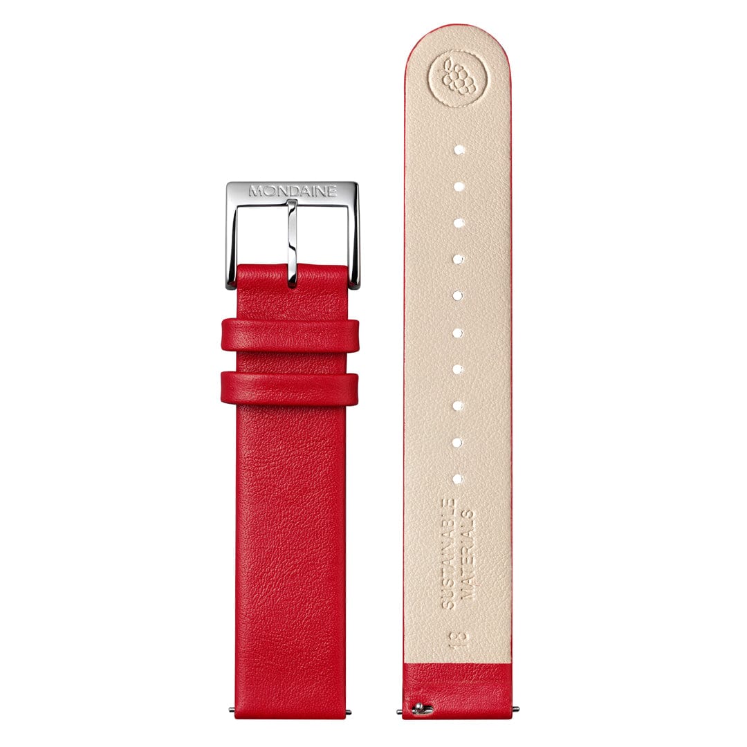EVO2, Polished Steel, 35 mm, Red Vegan Grape Leather - Image 8